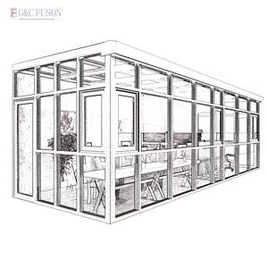 <span class=keywords><strong>Precio</strong></span> al por mayor de Fuson, instale fácilmente la casa de vidrio prefabricada modular Sunroom con recubrimiento en polvo Sunroom-Parts Porch Enclosure Sunroom - Product Image 3