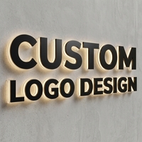 Letras de Acero Inoxidable con Retroiluminación LED 3D para Logotipo, Decoración de Pared para Recepción de Oficina, Vestíbulo Corporativo, Tienda o Boutique