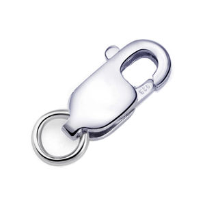 ホワイトイエローローズ金メッキシングルまたはダブル925スターリングシルバースプリットリングCalsp Lobsterクラスプシルバークラスプ - Product Image 2