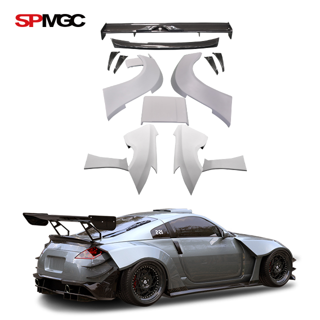 FRP material body kit wide fenders spoiler for nissan 350z body kit