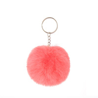 Porte-clés en fausse fourrure douce Pompon Boule de fourrure de lapin moelleuse Porte-clés pour femmes Charme de sac Pompons en peluche colorés Vente en gros en vrac