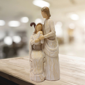 Cadeau pour <span class=keywords><strong>la</strong></span> fête des pères, artisanat en résine, personnages familiaux chaleureux, ornements en bois sculpté, en stock et disponible en gros - Product Image 2