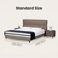 XIYUAN Cadre de lit king size en bois avec sommier tapissier, revêtement en cuir véritable moderne, écologique, durable et robuste, forte capacité de charge