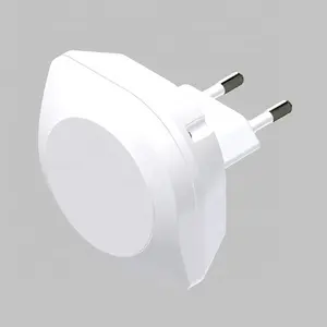 Europeu rodada 2 plug pequena parede tomada placa led noite luz sono quarto decoração