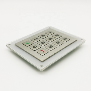 Tùy chỉnh 12-Keys <span class=keywords><strong>Silicone</strong></span> Số ma trận công nghiệp công cộng Điện thoại bàn phím với kim loại Dome - Product Image 2