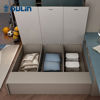 Azul moderno barato de la habitación de los niños con escritorio y armarios