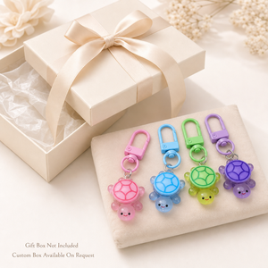 Porte-clés pendentif tortue lumineuse mignonne de dessin animé, couleur aléatoire, pour décoration de sac à dos de fille, vente en gros - Product Image 5