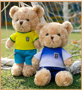 2025 Copa Europea Oso de fútbol Muñeco de peluche Mascota Decoraciones para fiestas infantiles Venta al por mayor Muñecas de trapo - Product Image 2