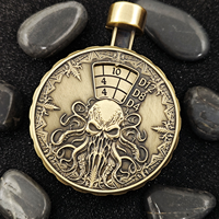 Dadu Polihedral Berputar 7-in-1 Feeron Modern Metal Engraved Cthulhu - Spinner Fidget Ramah Lingkungan dan Tahan Lama untuk DND TRPG RPG