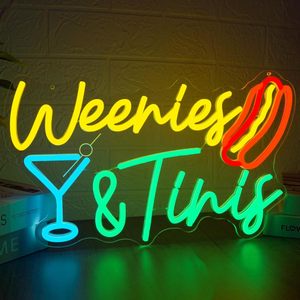 Weenies และ tinies ป้ายไฟ LED รูปหัวใจรูปสุนัขร้อนและมาร์ตินี่ของตกแต่งงานวันเกิด - Product Image 2