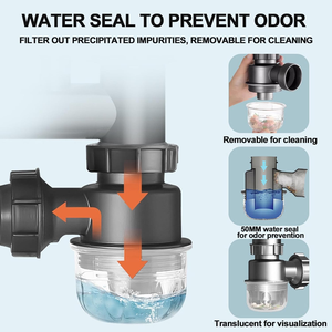 Évier de cuisine moderne en acier inoxydable de qualité supérieure à double bac avec crépine, finition chromée, anti-colmatage, installation facile - Product Image 3