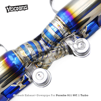 Downpipe Knalpot Catback OEM dengan Katalis 200cell untuk Porsche 911 997.1 Turbo 3.6T 2004-2007 Pipa Knalpot Titanium