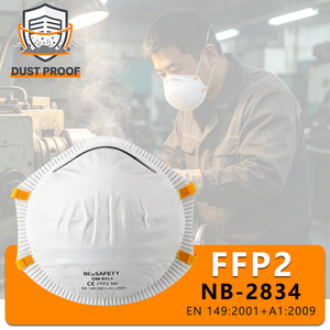 Masque respiratoire industriel FFP2 NB-2834 jetable en non-tissé, protection contre la poussière avec pince nasale métallique pour une protection optimale contre la poussière - Product Image 1