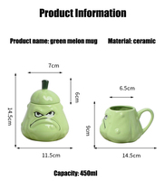 Vente en gros de tasses à café en céramique personnalisées, créatives, originales, mignonnes, 3D, avec couvercle, pour la maison, les couples, les hommes et les femmes, tasse à eau, cadeau