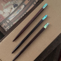 Épingle à cheveux traditionnelle chinoise en bois de haute qualité, incrustée de coquillages, en forme de baguette