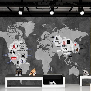 Foshan personnalisé moderne carte du monde <span class=keywords><strong>3D</strong></span> adhésif papier peint Mural étanche et antistatique pour salon motif botanique - Product Image 1
