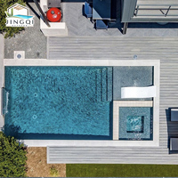 Piscine Modulaire Enterrée en Fibre de Verre de Grande Taille pour l'Extérieur, Prête à l'emploi, Idéale pour les Villas Familiales, au Design Moderne et au Confort Optimal