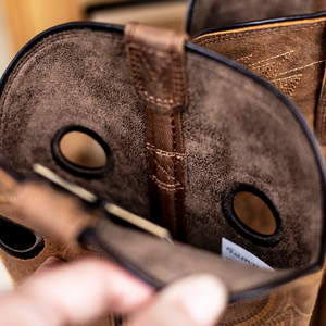 Bottes de cowboy montantes en cuir véritable pour hommes, à bout carré, style western, mi-mollet, brodées, antidérapantes et confortables pour l'équitation - Product Image 2