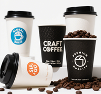 Vaso de Papel Desechable para Bebidas y Café, de Doble Pared, Kraft, Biodegradable, Compostable, Ecológico, con Logotipo Personalizado Impreso al por Mayor