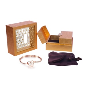 Elegant Vintage Luxury Jewelry <b>Gift</b> <b>Box</b> with Silk Cloth Bag Double Open <b>Box</b> for Necklace & Bangle Packaging for Jewelry Items - Product Image 2