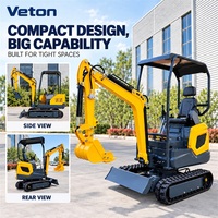 Mini Excavator 1.8 Ton Crawler Penggali Kecil Mesin Diesel Hidrolik Dengan Bucket untuk Pertanian Kebun Konstruksi CE