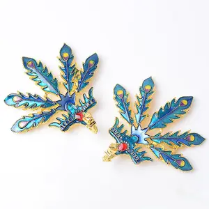 Peacock antique hairpin alloy dripping oil headdress material wedding jewelry sets