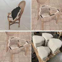 Chaise d'événement à dossier rond en bois massif avec assise en tissu, design moderne, imperméable, pour salle de banquet et église