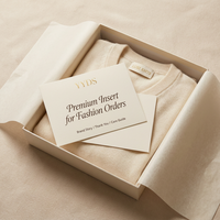 Cartes de remerciement haut de gamme pour vêtements, pour emballage de marque personnalisé avec guide d'entretien, code QR et inserts pour commandes de boutique
