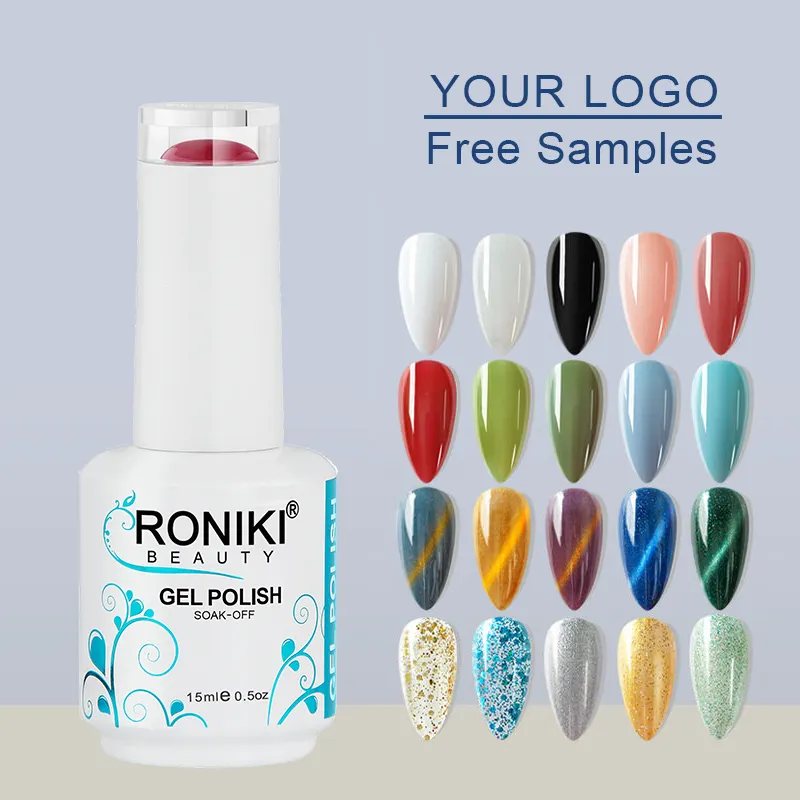 RONIKI all'ingrosso Soak Off Gel Uv Nail Supplies 2000 Set di smalti per Gel colorati Logo personalizzato Led smalto per unghie