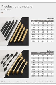 <strong>Modern</strong> Minimalist Gold Handle <strong>Black</strong> Extended Durable Cabinet Kitchen Bedroom Hotel Aluminum Alloy Zinc <strong>Knob</strong> Wardrobe <strong>Drawer</strong> - Product Image 4