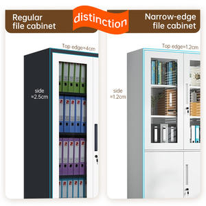 Librería moderna de 3 puertas con archivador de tarjetas de índice ajustable, venta al por mayor, diseño de borde estrecho Luoyang - Product Image 5