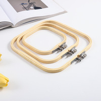 Cerceaux à broder carrés en bambou pour la couture à la main - Accessoires de couture portables en gros