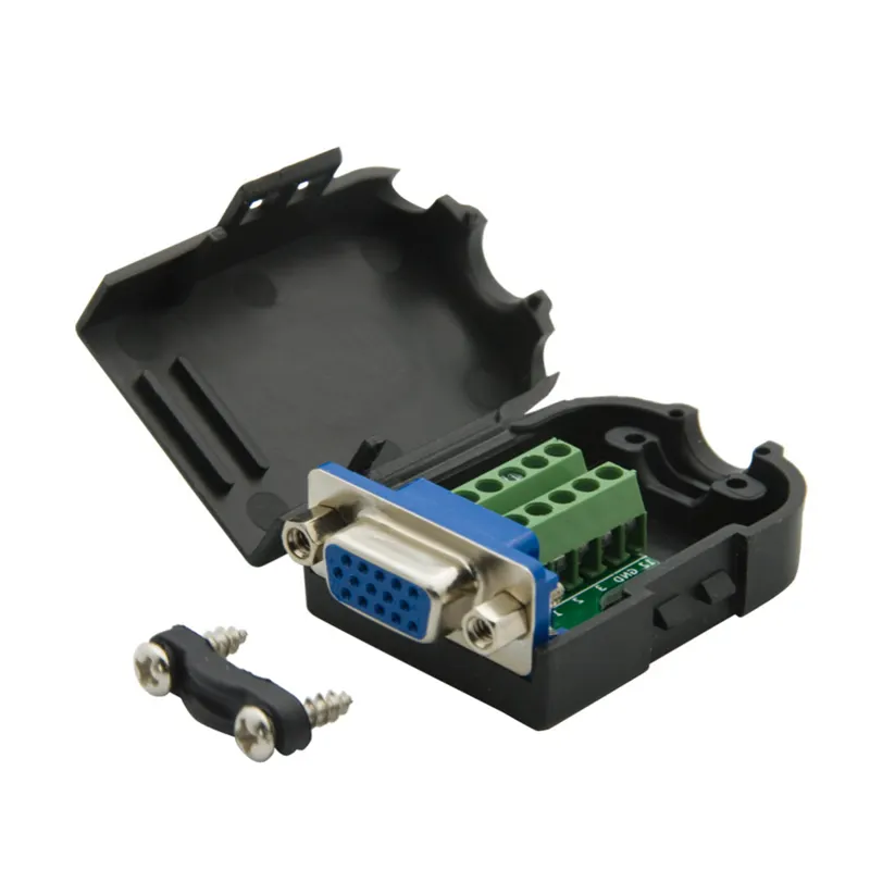 Factory Clearance VGA 3+6 PIN VGA 15pin Solderless Connector with Black Plastic Shell 1 Piece Starting Approval RS232