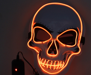 หน้ากากพีวีซีสำหรับปาร์ตี้ฮาโลวีนปาร์ตี้หน้ากาก LED สีเดียวสำหรับตัวตลกไฟเย็น - Product Image 6