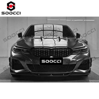 Alerón Delantero Inferior de Fibra de Carbono Estilo TAKD, Divisor Delantero de 3 Piezas para BMW Serie 3 G20 G21 320i 330i M340i 2019-2022
