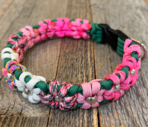 Braccialetto Intrecciato Personalizzato con Fiori di Margherita e Girasole, Corda in Nylon 550, Collare per <span class=keywords><strong>Cani</strong></span> con Perline e Fiori - Product Image 3