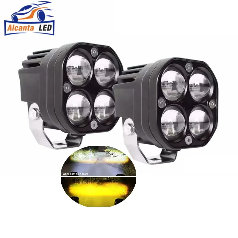 3 inç 40W 8D LED Len çalışma ışığı 12V 24V beyaz Amber sis sürüş lambası spot araba 4x4 kamyon gömme montaj traktör motosiklet