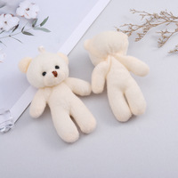 Porte-clés pendentif ours blanc jumeaux mignons en peluche, breloque de sac en peluche douce, vente en gros