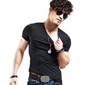 T-shirt personnalisé pour homme de haute qualité, manches courtes, en soie/coton, col rond, impression numérique, coupe classique, respirant, personnalisable - Product Image 2