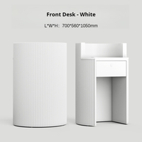 Petit bureau de réception à surface solide incurvée Mini table de réception moderne pour événements et fêtes pour une personne