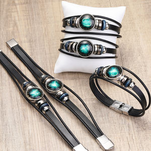 Pulseras de Cuero Trenzado con Cuerda Encerada de los 12 <span class=keywords><strong>Signos</strong></span> del Zodiaco, Estilo Vintage, con Forma de Mariposa, Pulsera de la Amistad - Product Image 5