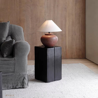 Tables consoles en bois massif personnalisées, durables, carrées, carbonisées, style Wabi-Sabi, pour la décoration du salon des villas et des hôtels