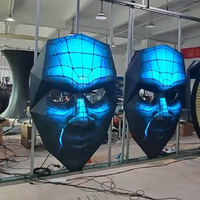 Écran LED personnalisé, écran LED créatif RGX P4mm, forme de visage 3D, masque facial, couleur pleine pour la décoration de discothèque, bar, club