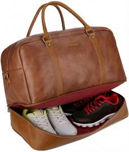Sacs de voyage en polyester, sacs de sport, sacs de week-end en cuir avec compartiment à chaussures, fabrication BSCI, vente en gros OEM. - Product Image 3