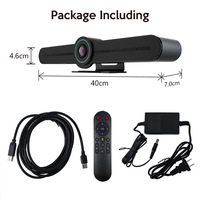 Barre vidéo de contrôle gestuel de caméra de vidéoconférence tout-en-un 4K UHD Streaming avec micro haut-parleur PD écran de charge coulée
