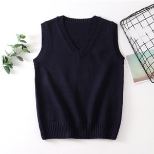 Teenager School Girl Uniform Sleeveless Sweaters <strong>Women</strong> Vest Students Girls V Neck <strong>Knitted</strong> Pullover Female <strong>Waistcoat</strong> Ladies Tops - Product Image 5