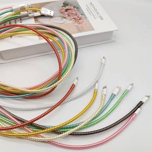 1.4M coloré spirale <span class=keywords><strong>chargeur</strong></span> câble cordon protecteur universel Wrap données ligne décoration <span class=keywords><strong>enrouleur</strong></span> pour <span class=keywords><strong>iPhone</strong></span> - Product Image 5