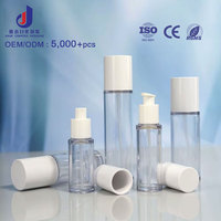 Bouteille en PETG transparente épaisse de 50 ml avec logo personnalisé, récipient cosmétique vide pour toner, sérum, soin de la peau, lotion, étiquette privée OEM ODM