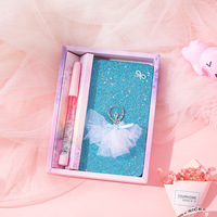 Ballet Girl Diary Note Book Pen Suit Niños Estudiantes Niñas Papelería Suministros de regalo Gel Pen Notebook Set