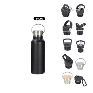 20oz Insulated Water <b>Bottles</b> Stainless Steel Double Wall Sport <b>Bottle</b> with Lid Handle Metal Thermoses <b>Flask</b> for School Cyclists - Product Image 2